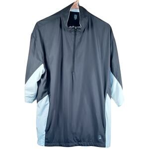 PGA Tour Men’s Size L Short Sleeve 1/4 Zip Golf Windbreaker Pullover Black/White